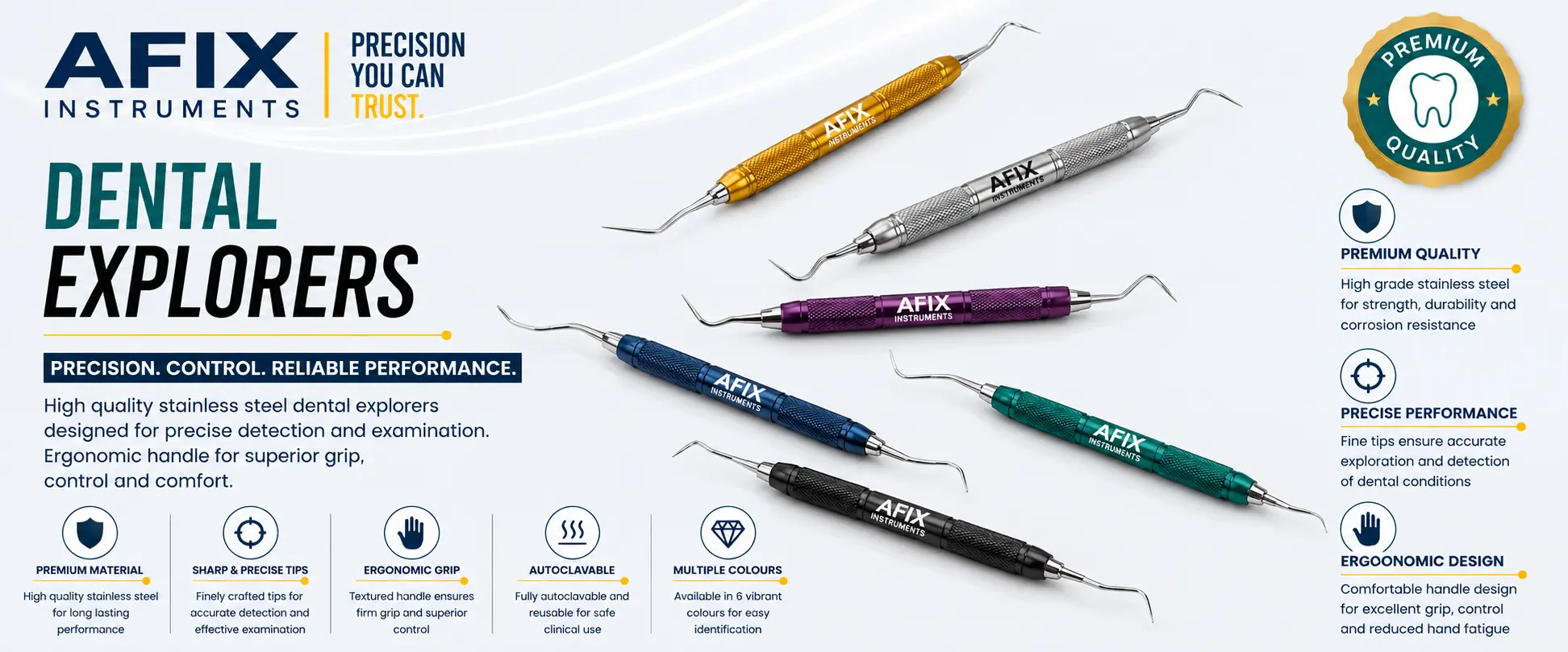 Professional Dental Explorers for Clinics & Dental Labs