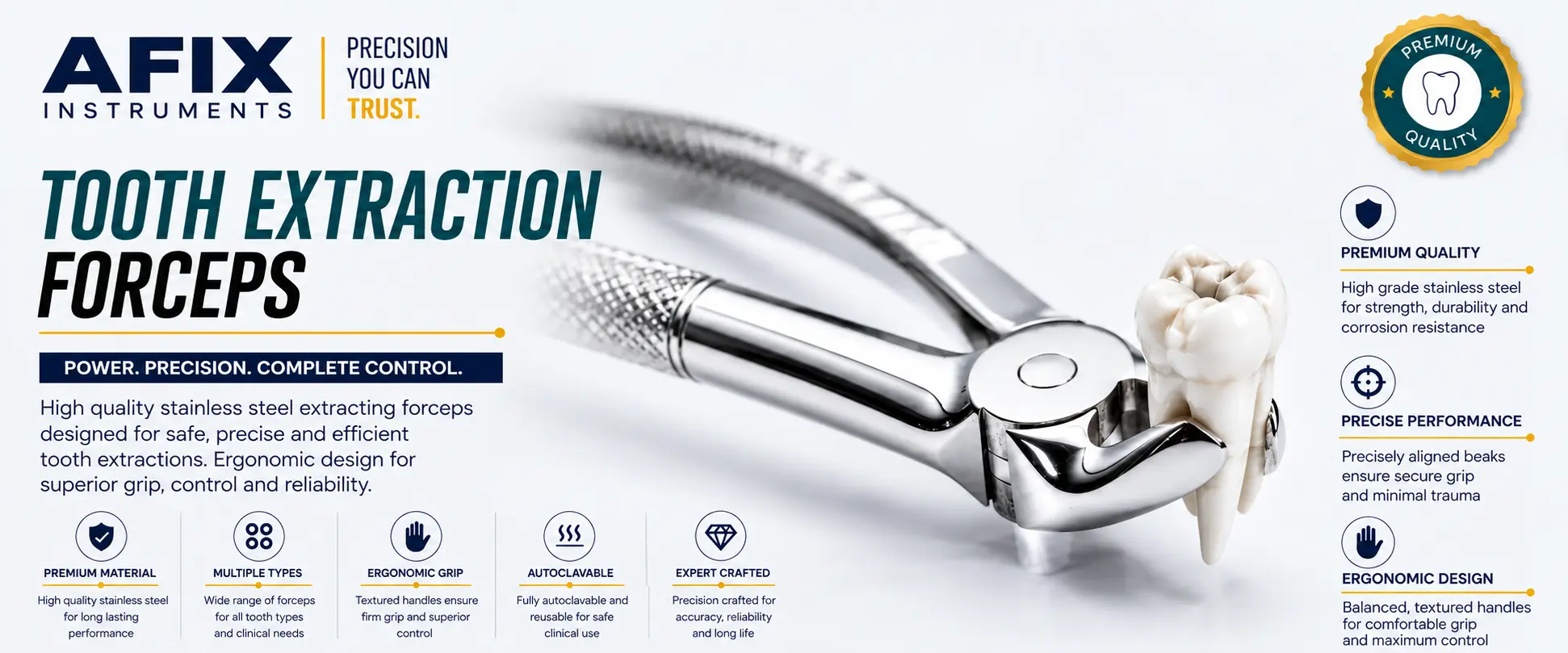 Autoclavable Tooth Extraction Forceps Manufacturer Pakistan